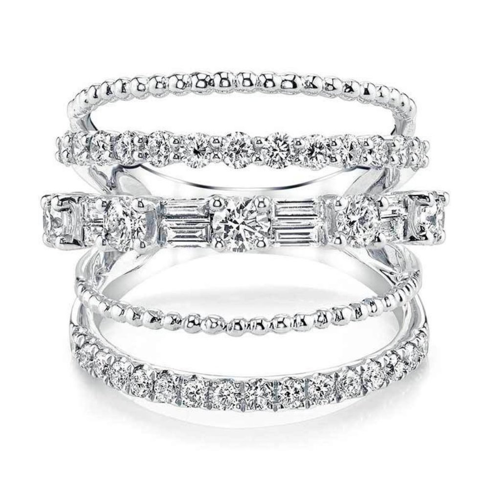 NEW 925 Sterling Silver Multi Band Diamond Ring - Picture 2 of 5